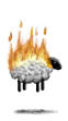A floating and flaming sheep
