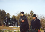 Lorie and Marc Michaud and Brian Emord at the Christmas tree farm