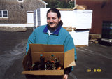 Dave with a box of lobsters